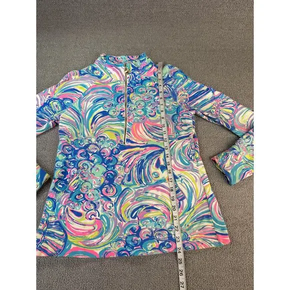 Lilly Pulitzer Skipper Popover Top Quarter Zip Womens Size Small Resort Coastal - Picture 6 of 9